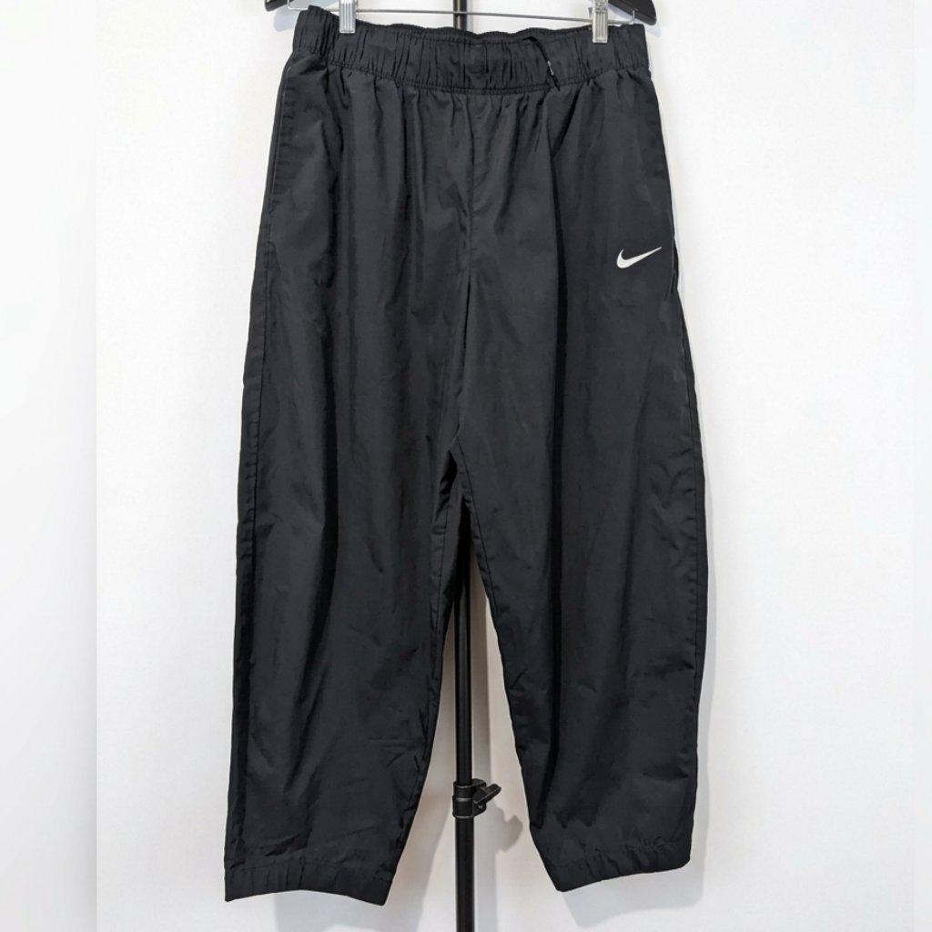 Nike Black Windbreaker Track Pants - Swoosh Logo - Men's Size L
